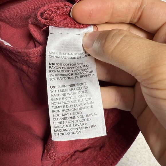 Chicos Red Velvet Jean Jacket Womens Size 1 (8/10) Embroidered Holiday Boho - Picture 4 of 8